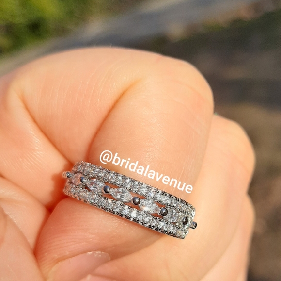 Silver Cubic Zirconia Liberty Ring - Picture 10 of 11